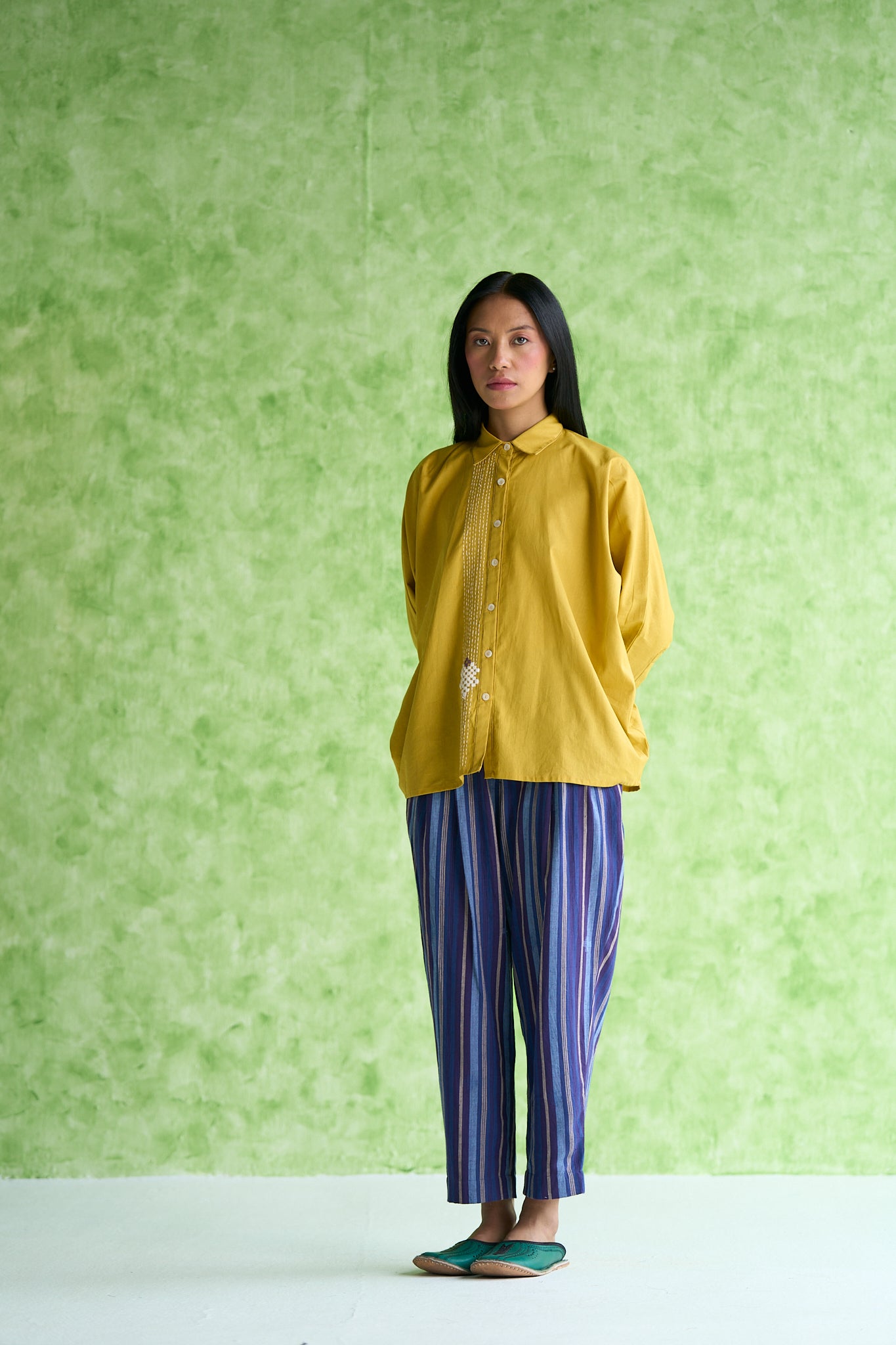 Zara Handwoven stripe  pleated pants