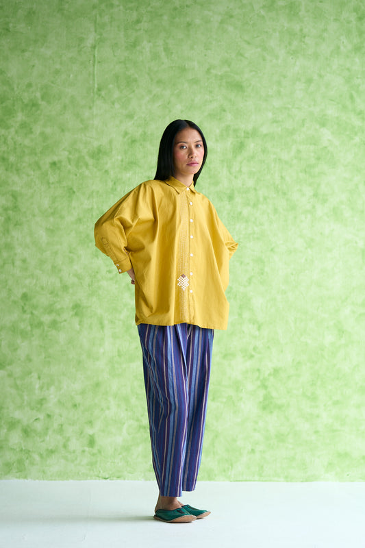 Zara Handwoven stripe  pleated pants