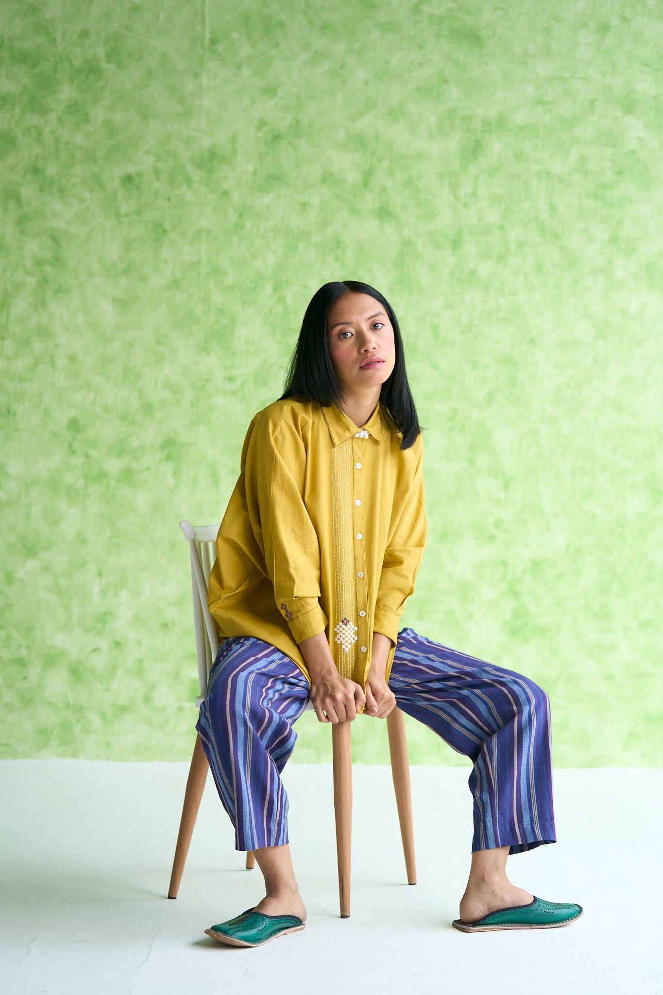 Zara Handwoven stripe  pleated pants