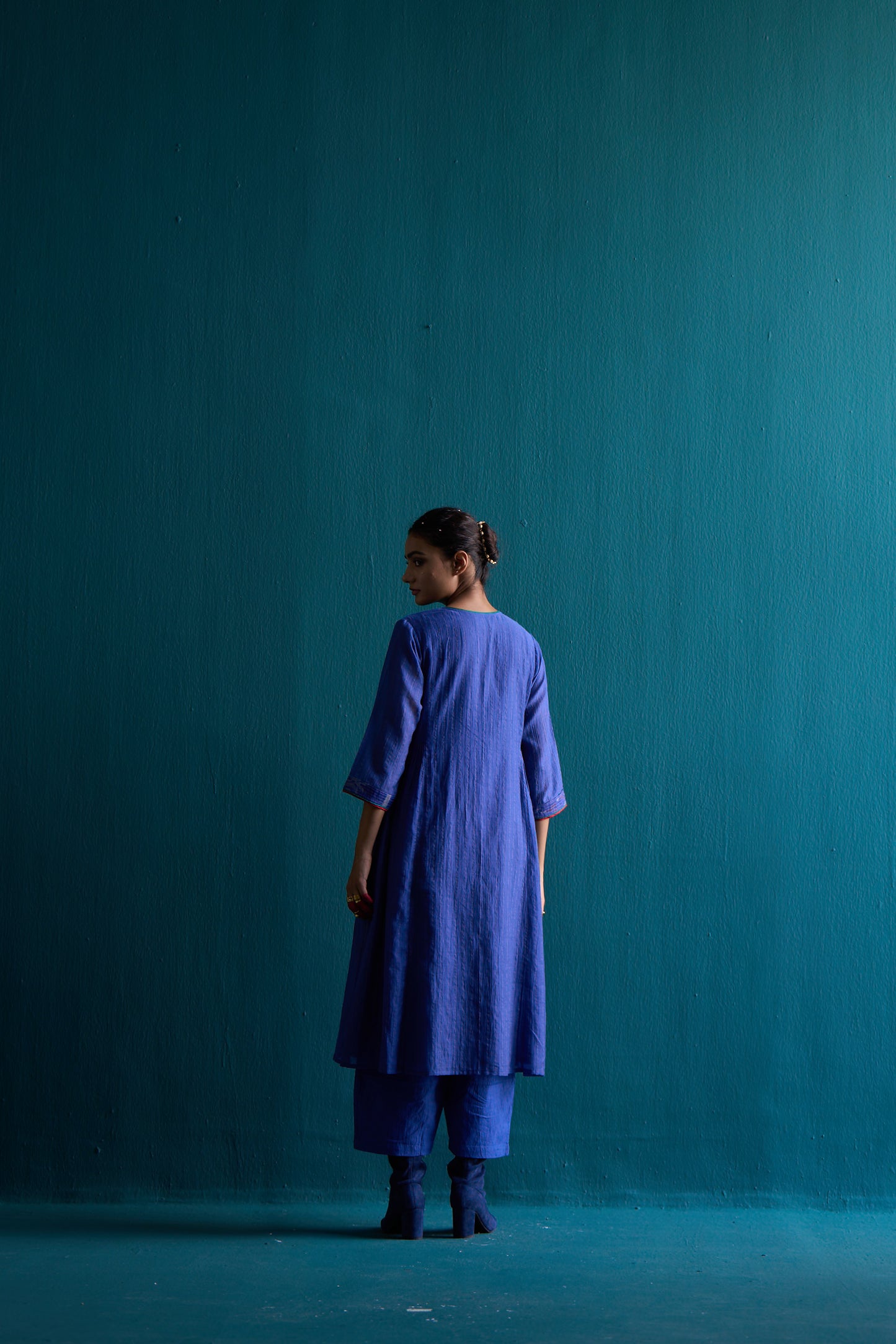 Aasman Blue chanderi kurta