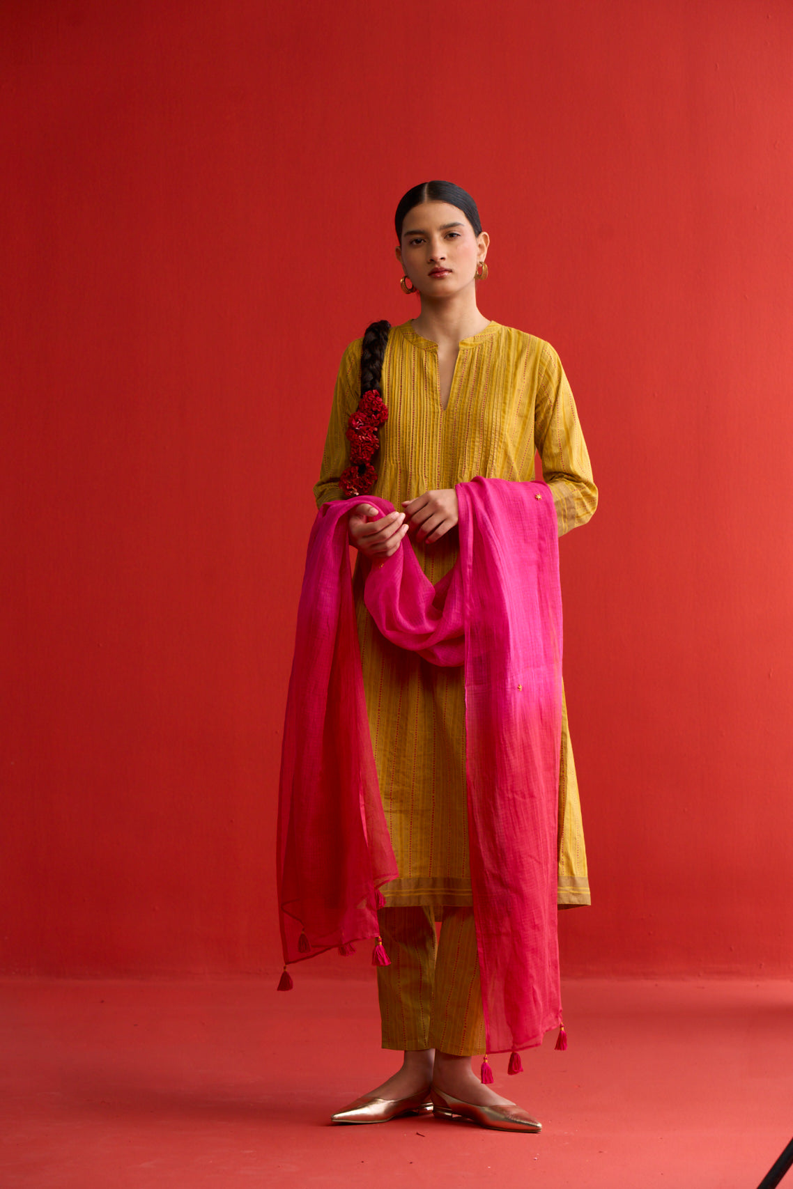Shams Kota doria embroidered Dupatta