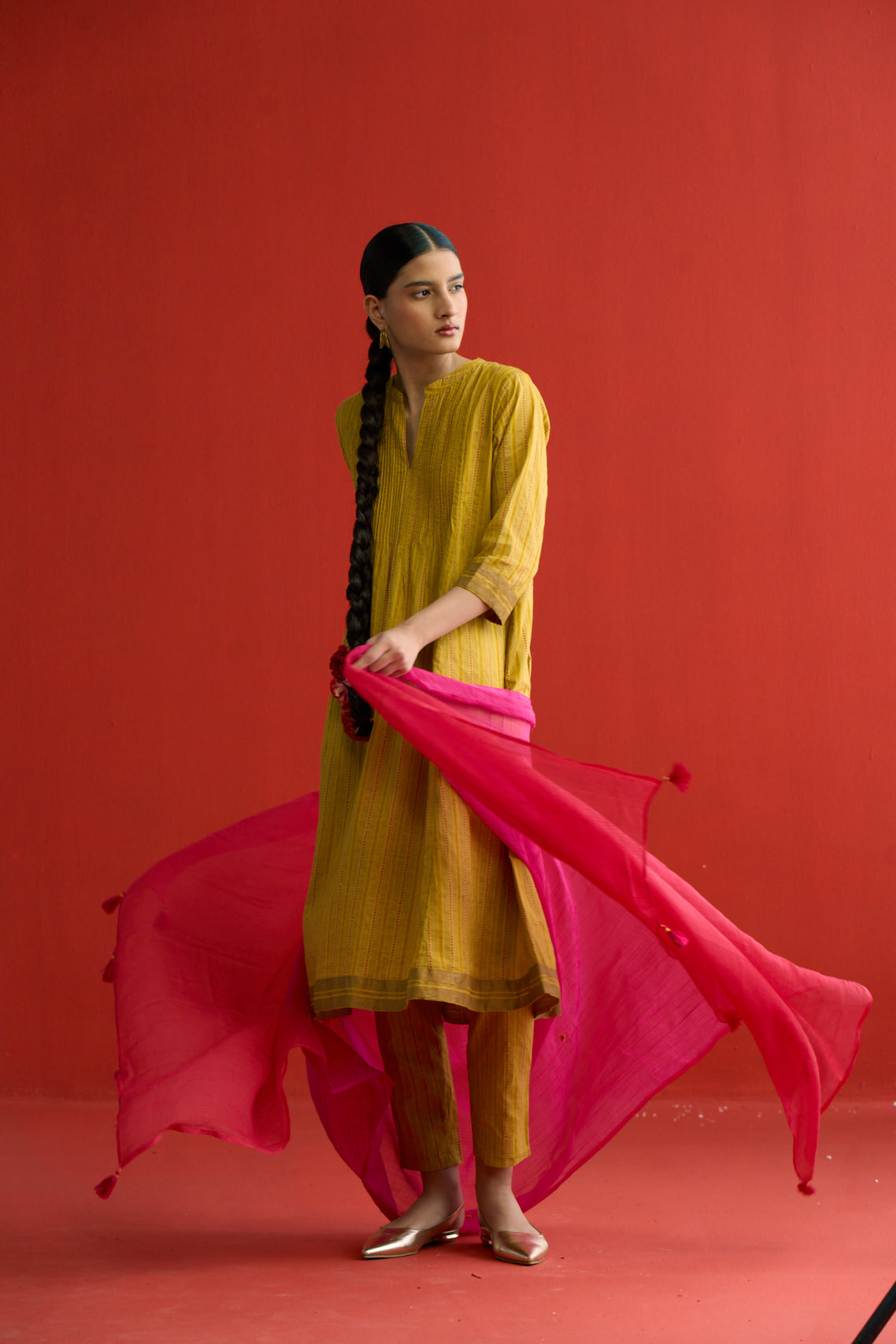 Shams Kota doria embroidered Dupatta