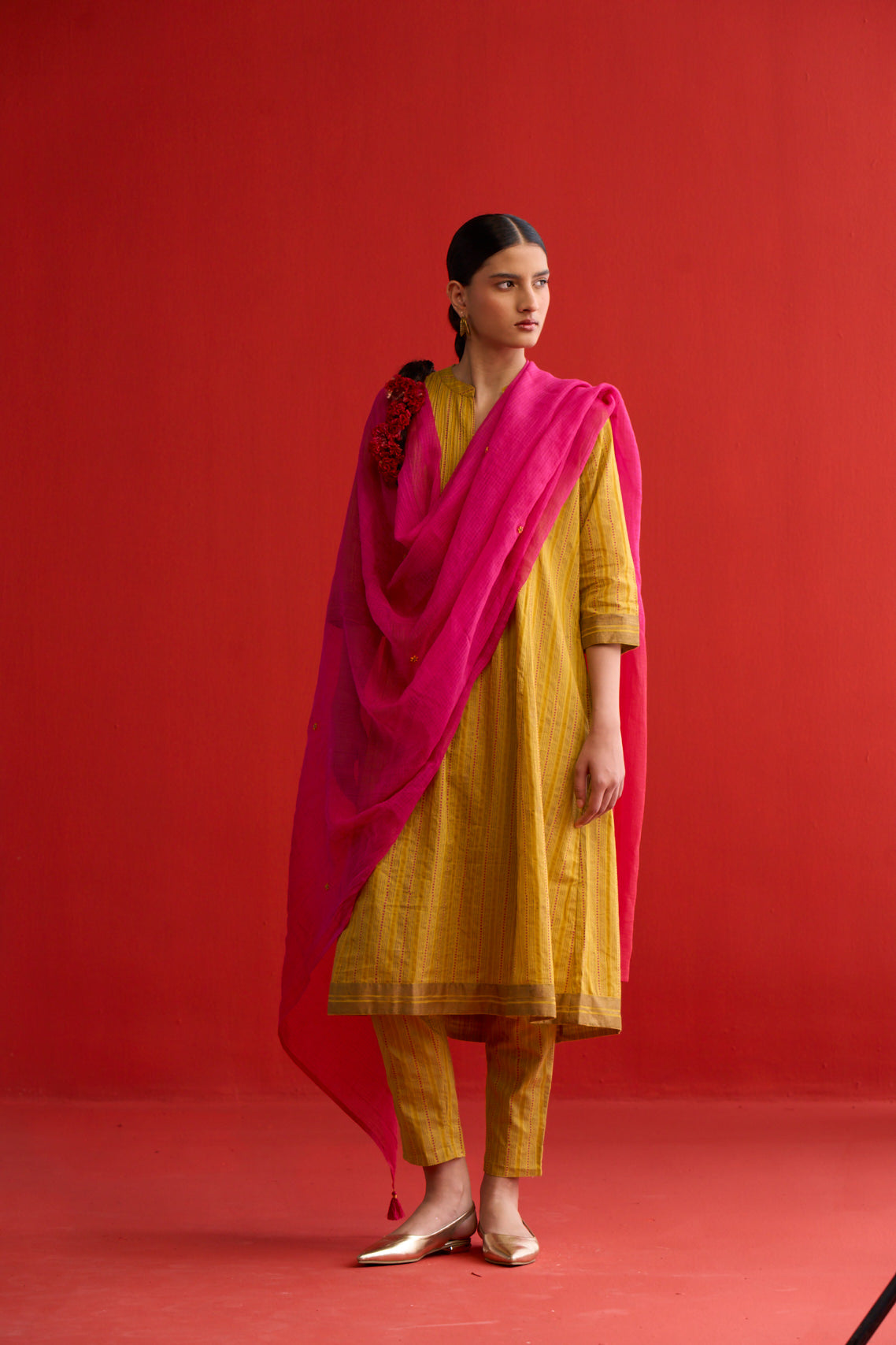 Shams Kota doria embroidered Dupatta