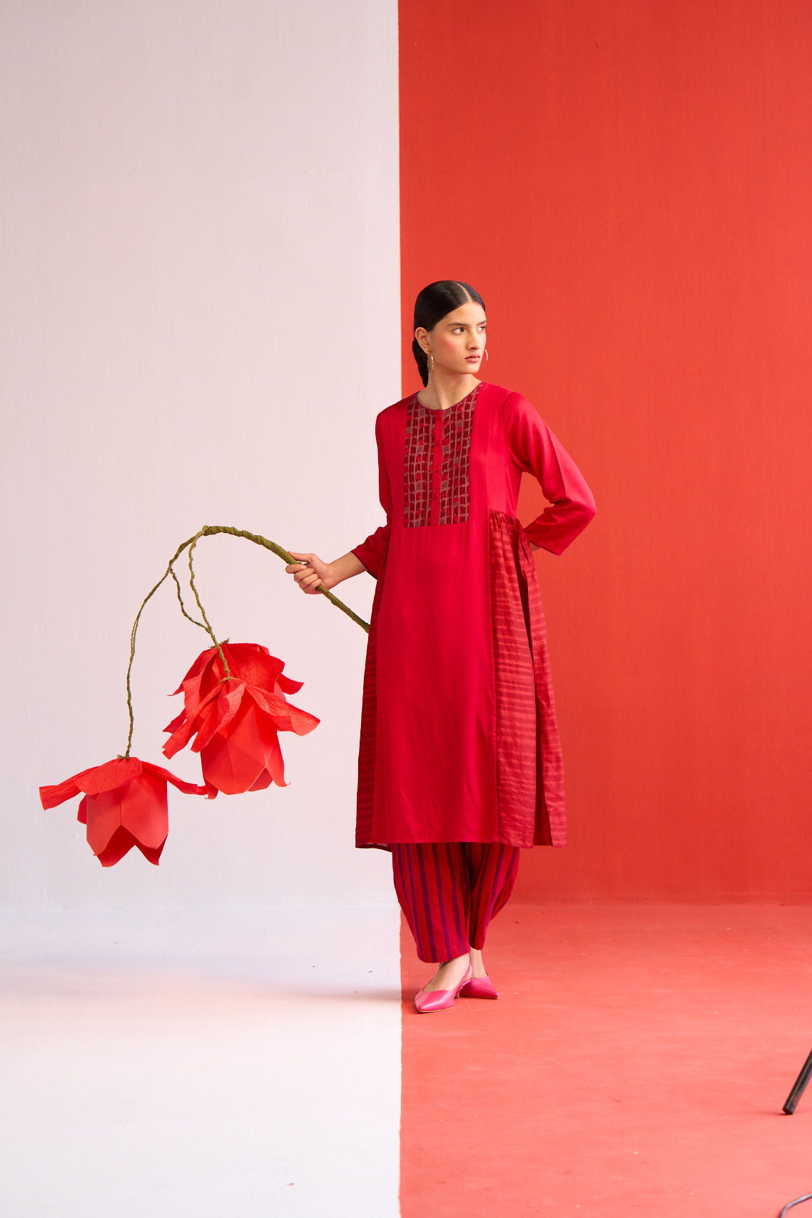 Zarin Paneled Cutwork Kurta