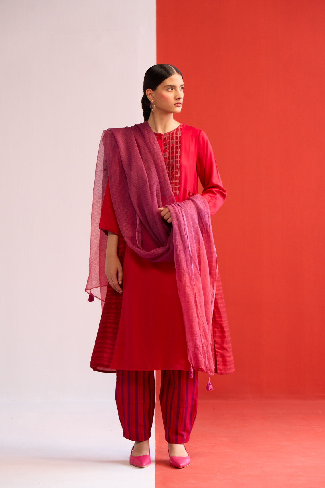 Saba Kota doria embroidered Dupatta