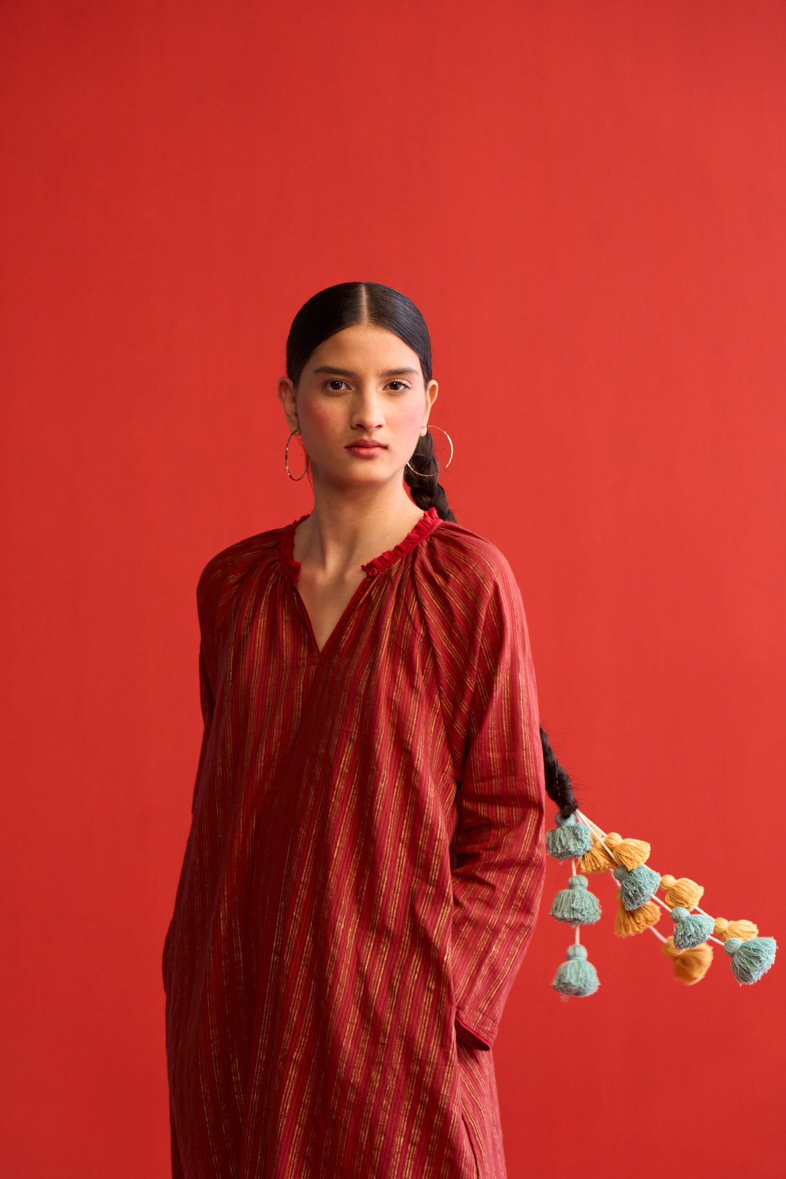 Farah gold printed raglan sleeve Kurta
