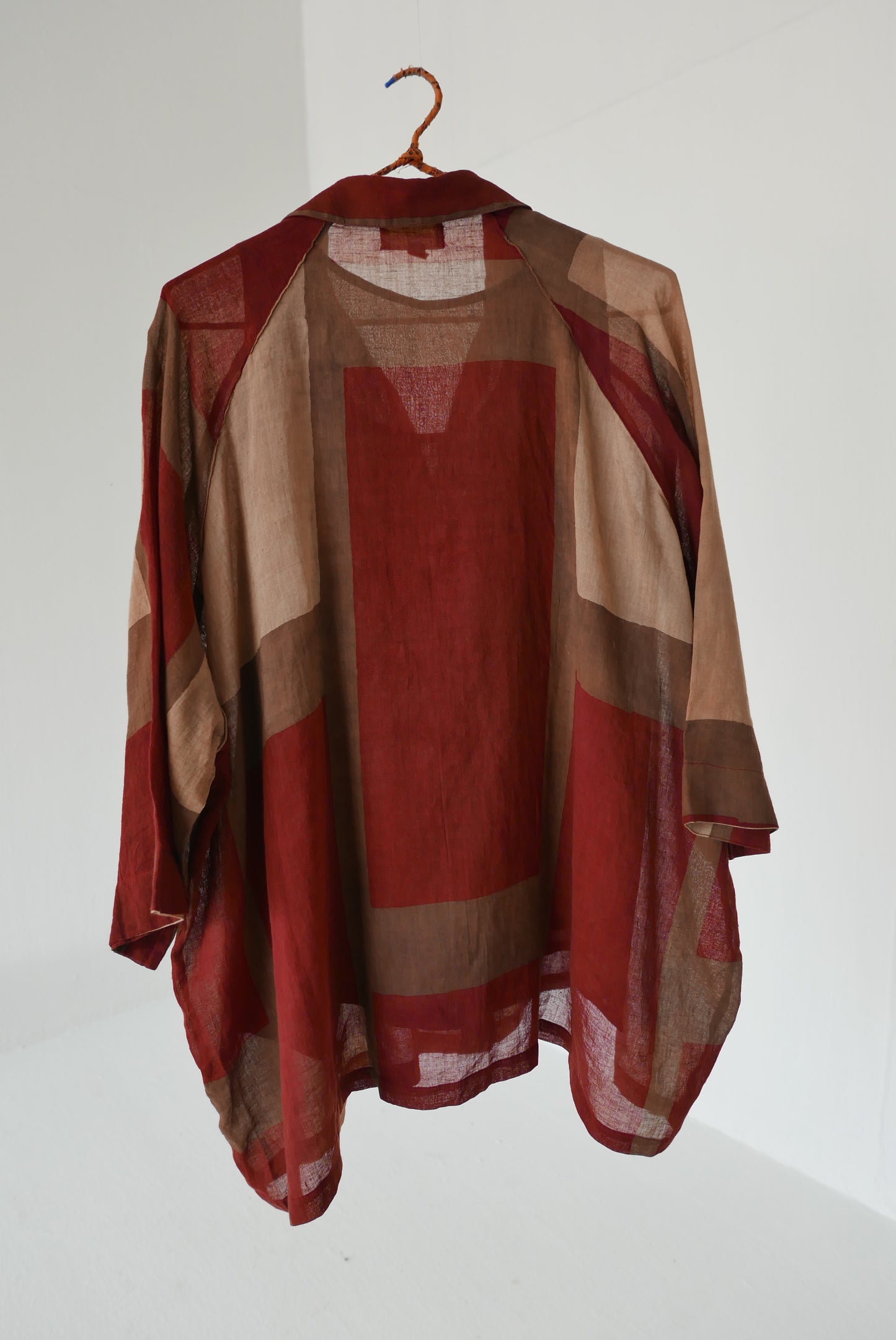 Madder blocks kimono shirt