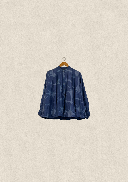 Clamp Dyed Mulberry Silk Panel Shirt