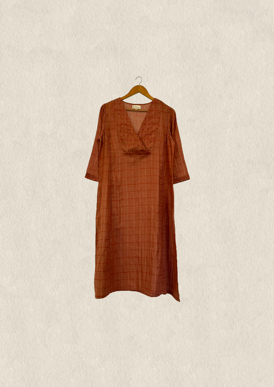 Pomona Woven Plaid Cotton Kurta