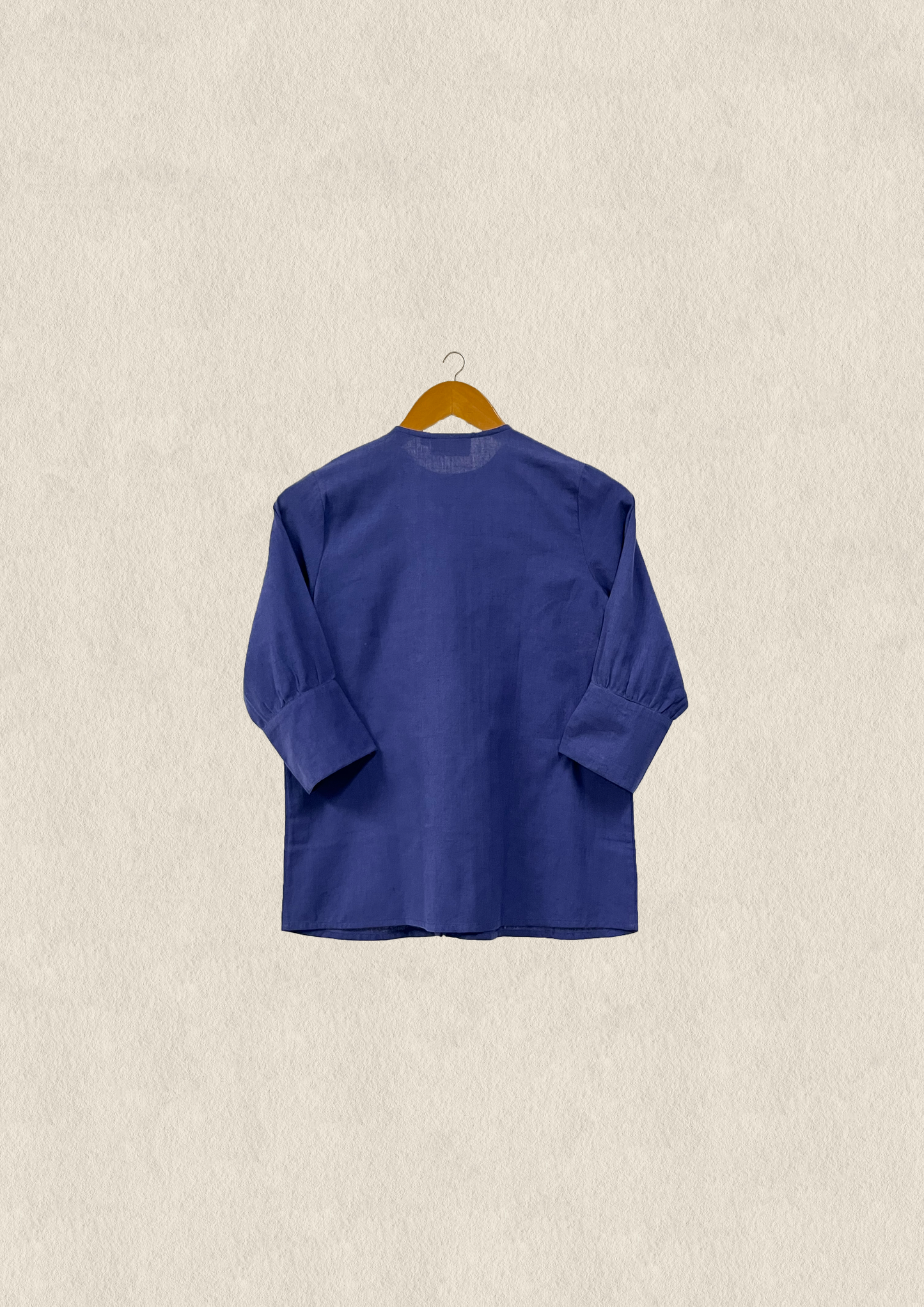 Cotton side button embroidered shirt