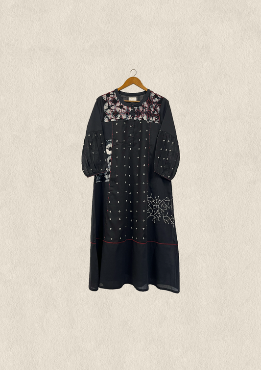 Tie & Dye Black Kurta