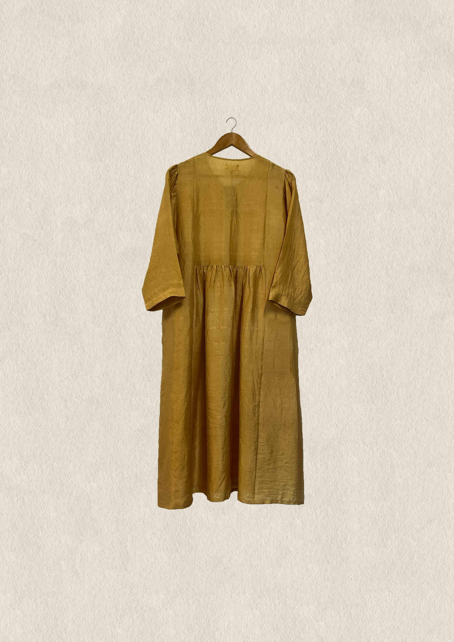 Gold Mulberry Silk Embroidered Kurta