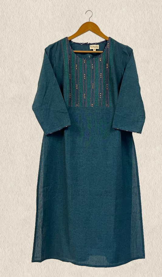 Woven Ari Hand embroidered Kurta
