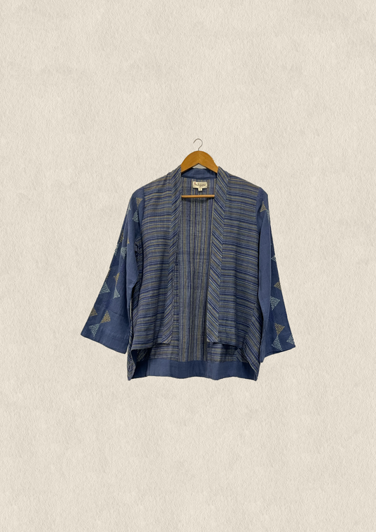 Play of stripe embroidered light overlay