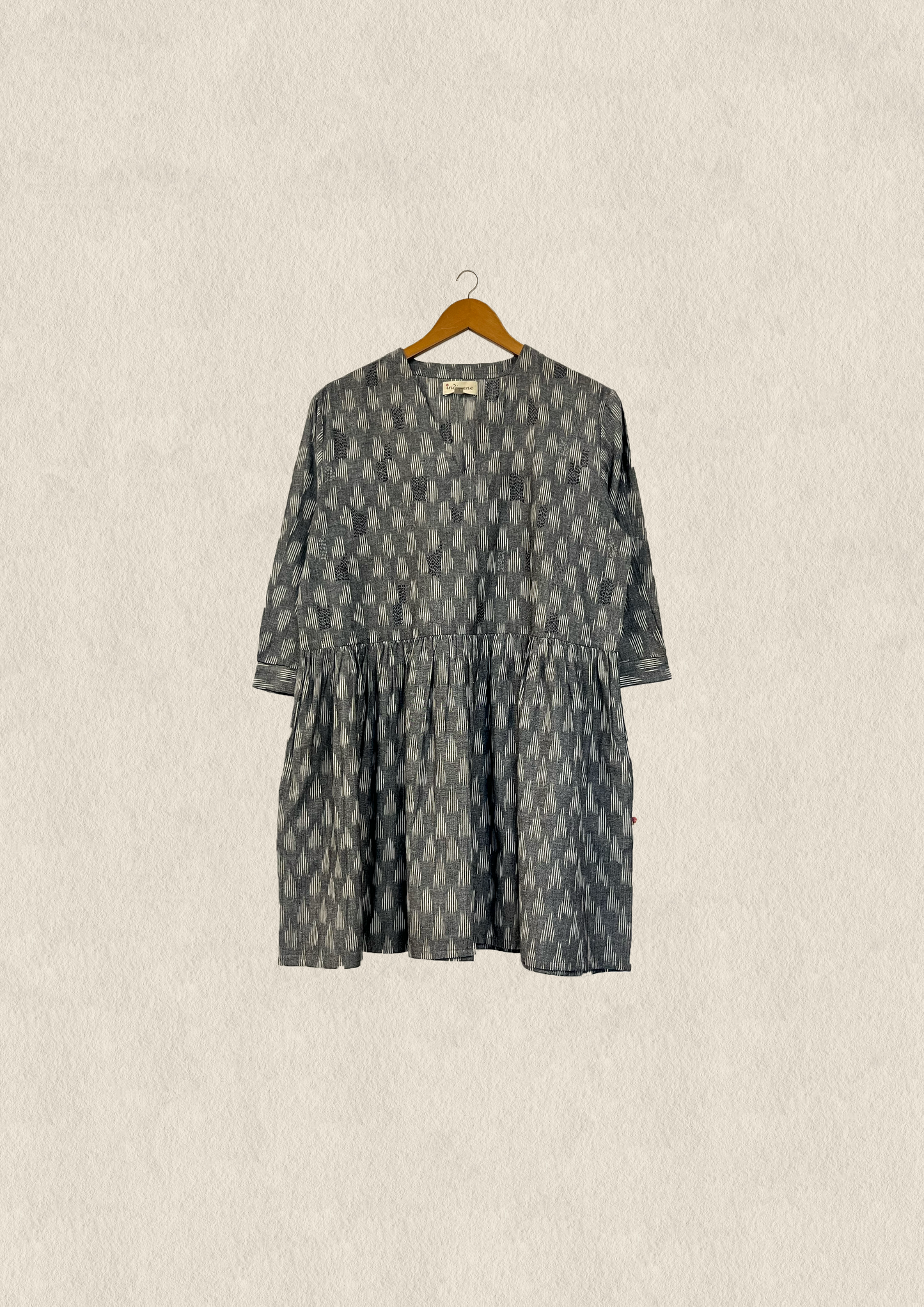 Ikat gathered dress