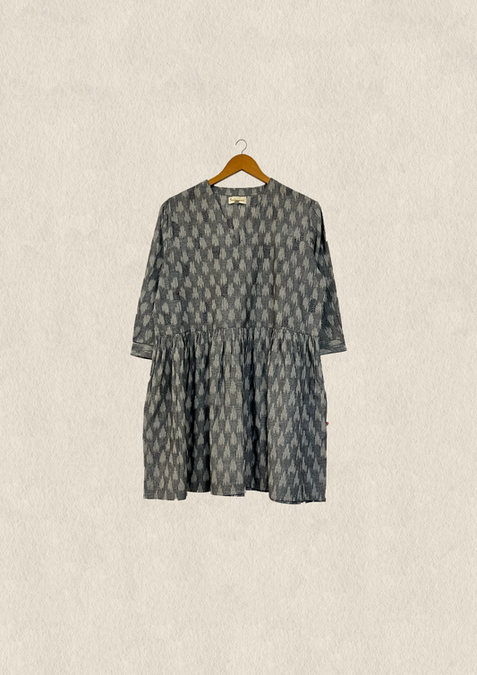 Ikat gathered dress