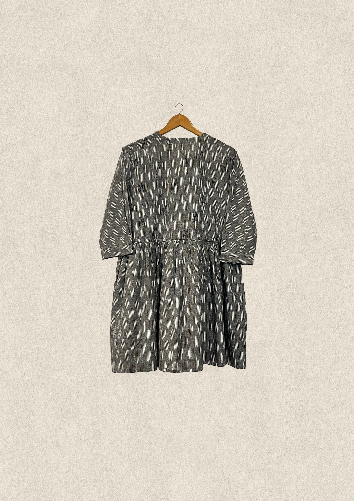 Ikat gathered dress