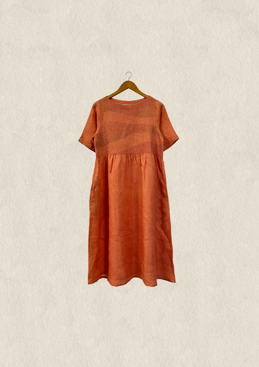 Harriet Linen Pin tuck Dress