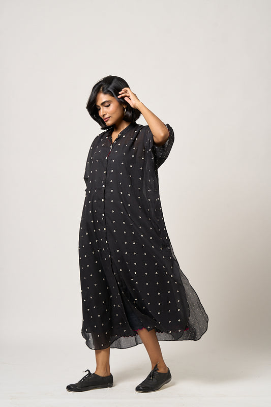 Rainy day Kaftan Dress - Midnight black