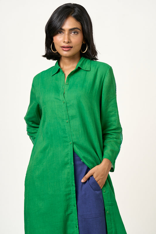 Oak Tunic & Roux Pant set - Shamrock green & Cobalt
