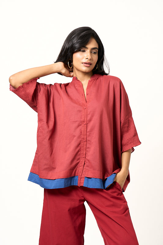 Cirrus Layered Shirt - Red