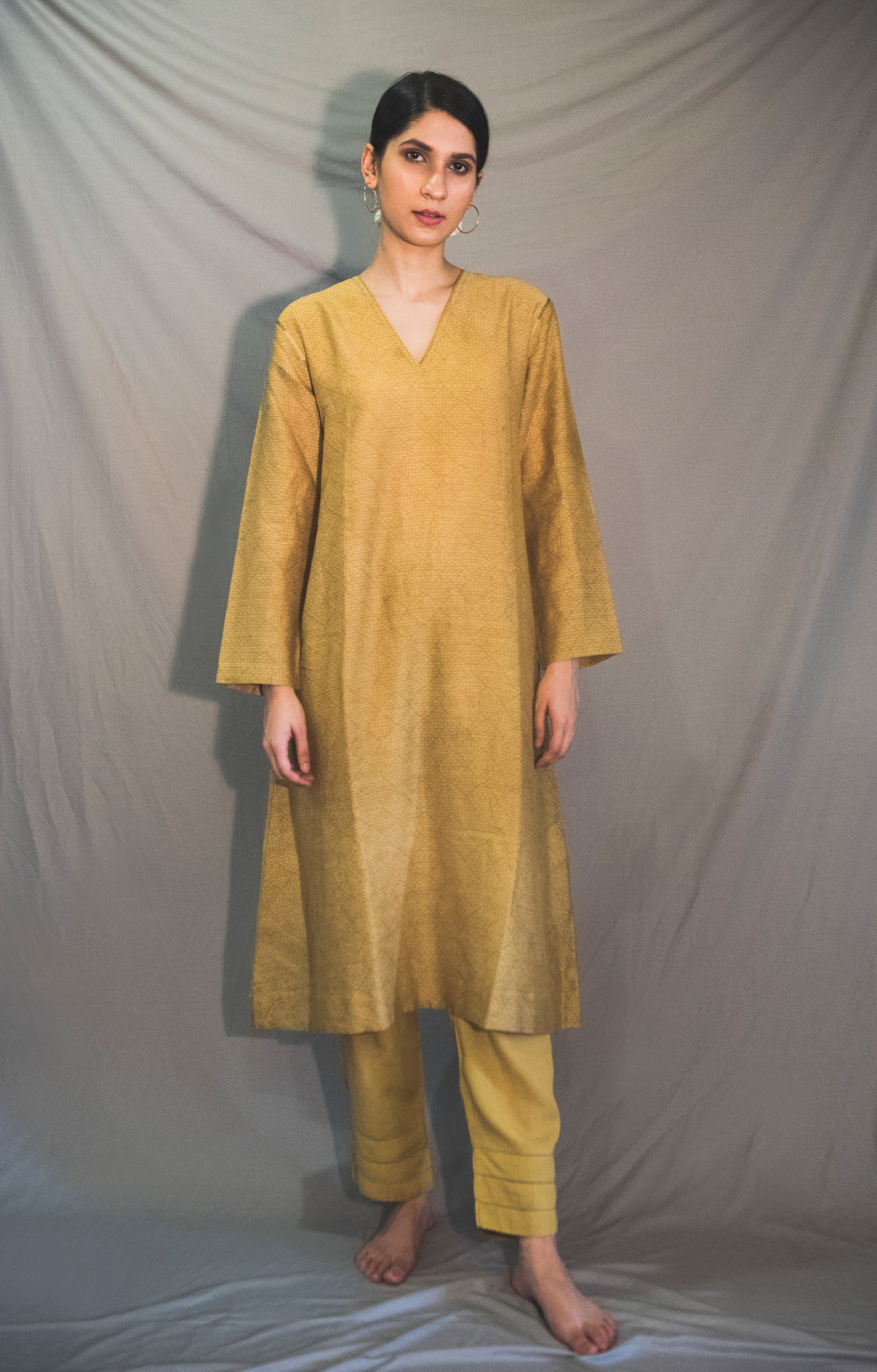 Citrine Chanderi printed kurta