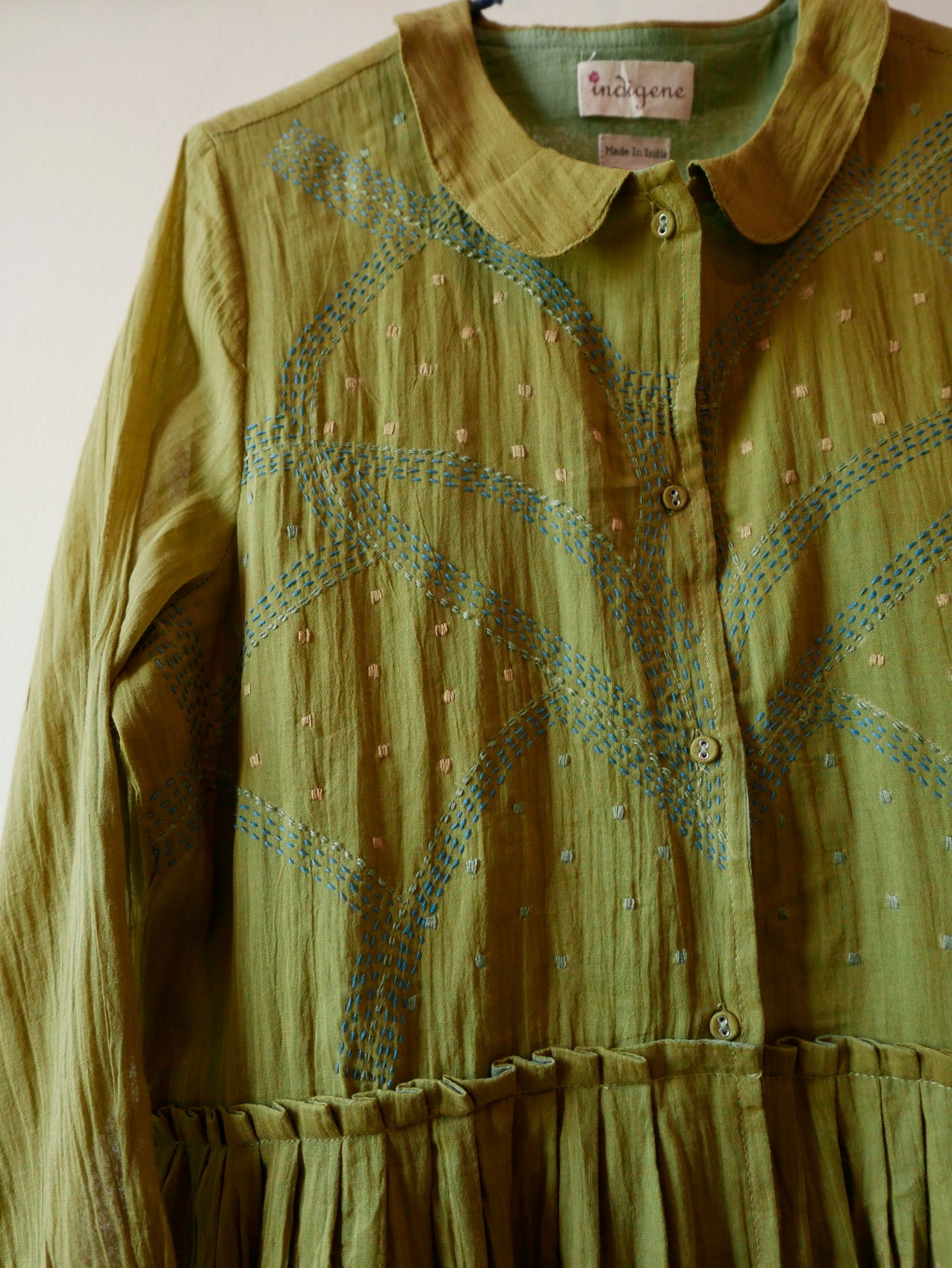 Altum Embroidered Ruffle Waist Dress
