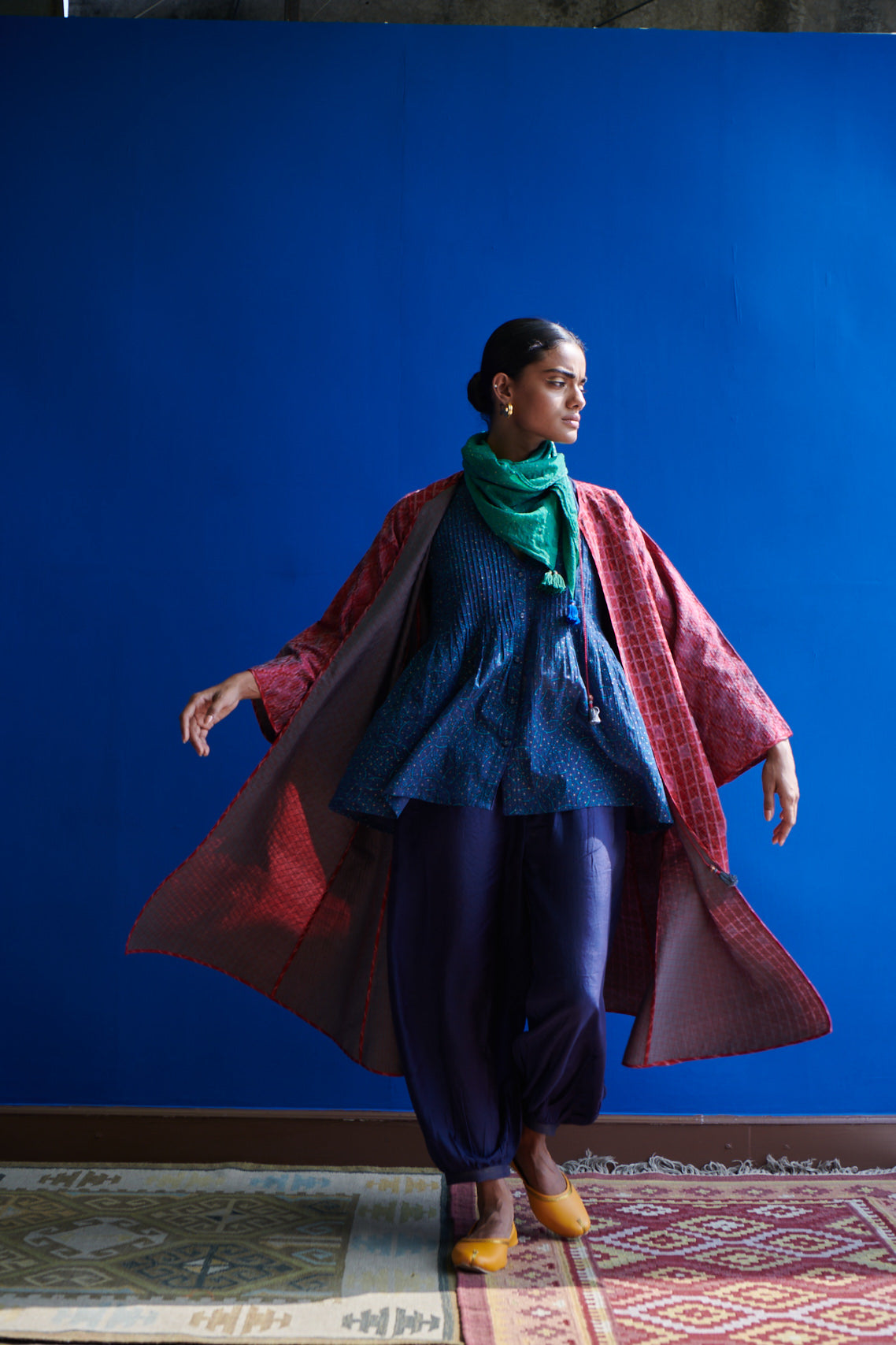 Frida Silk Ikat Quilted Kimono