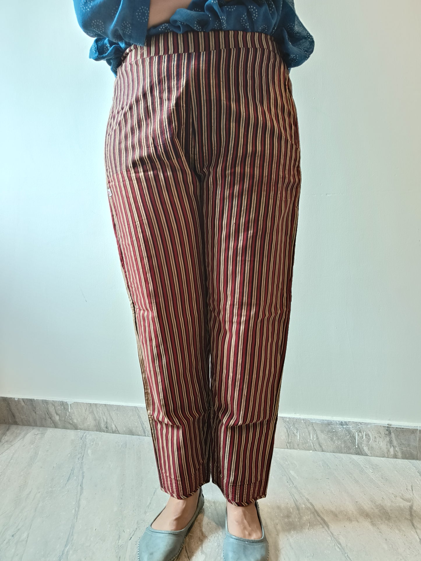 Ajrakh Stripe Slim Pants