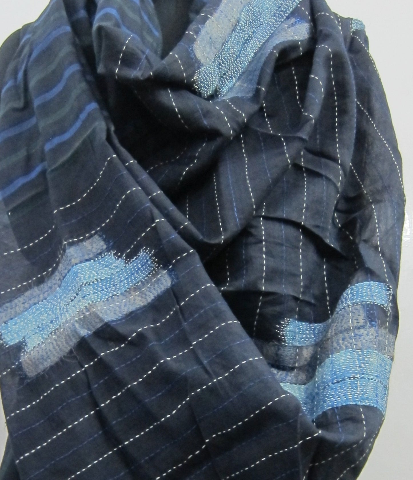 Blue Stripe Boro Saree