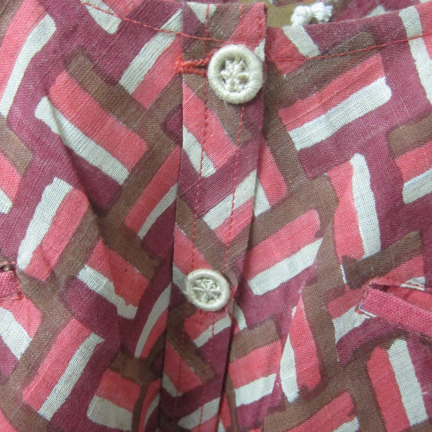 Printed side pleat top