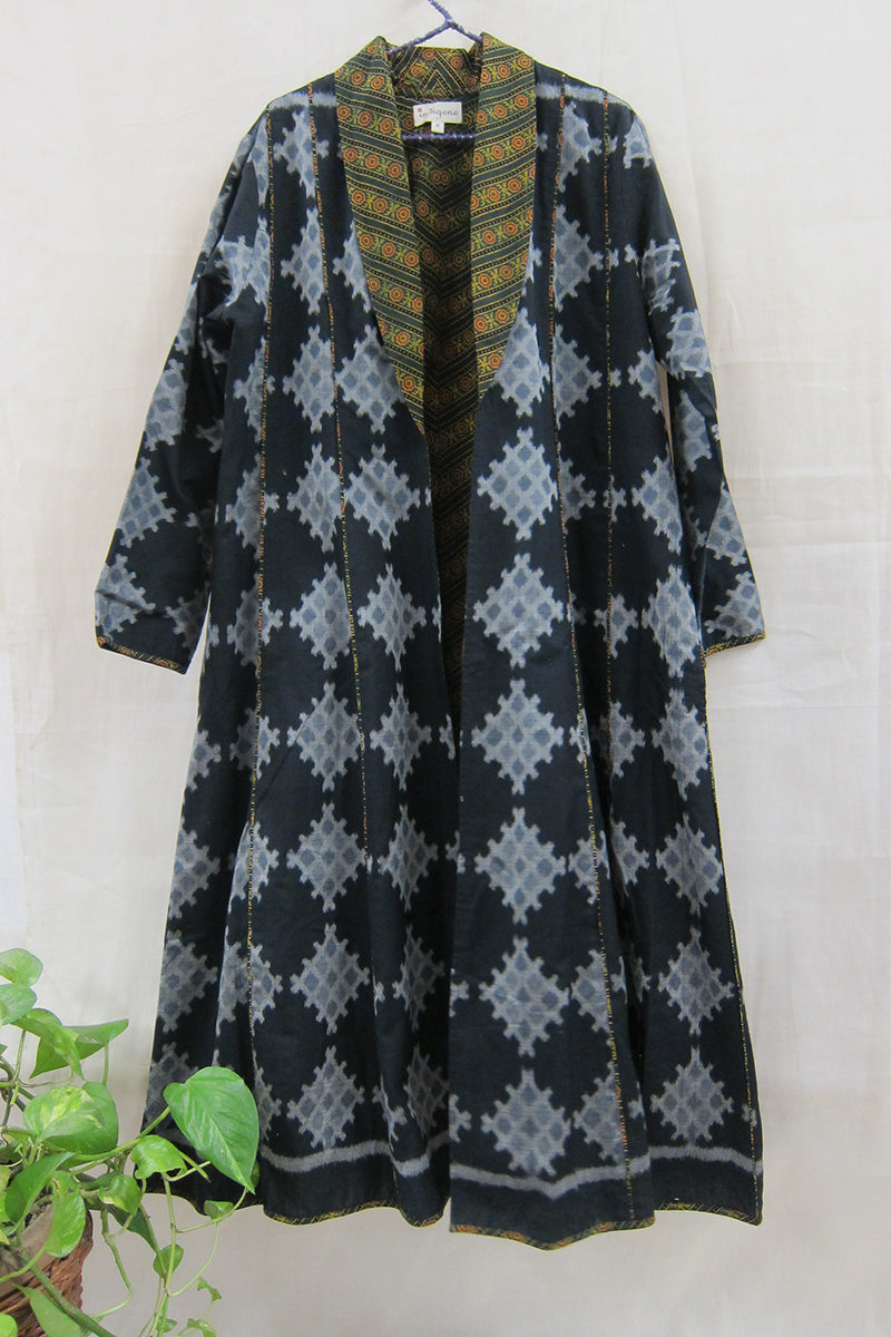 Chaukadi Boota Double Ikat Lapel Jacket