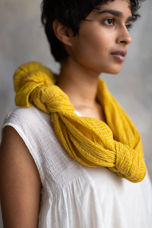 SMOCKED SILK COTTON STOLES