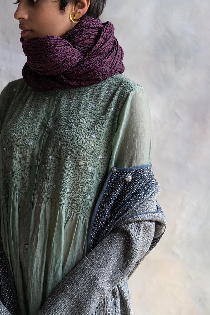 SMOCKED SILK COTTON STOLES