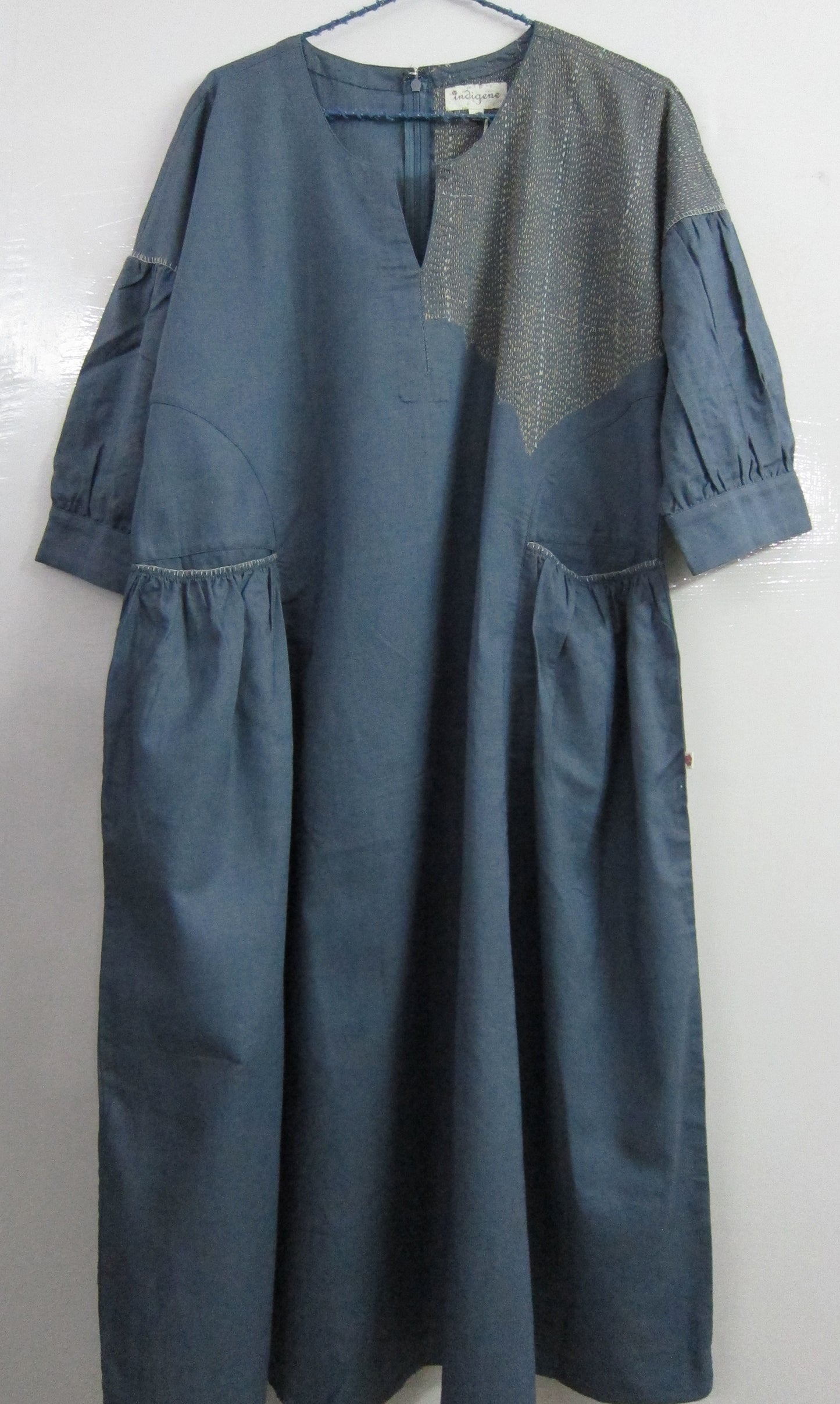 Linen Gathered Pocket Dress (READY TO SHIP)