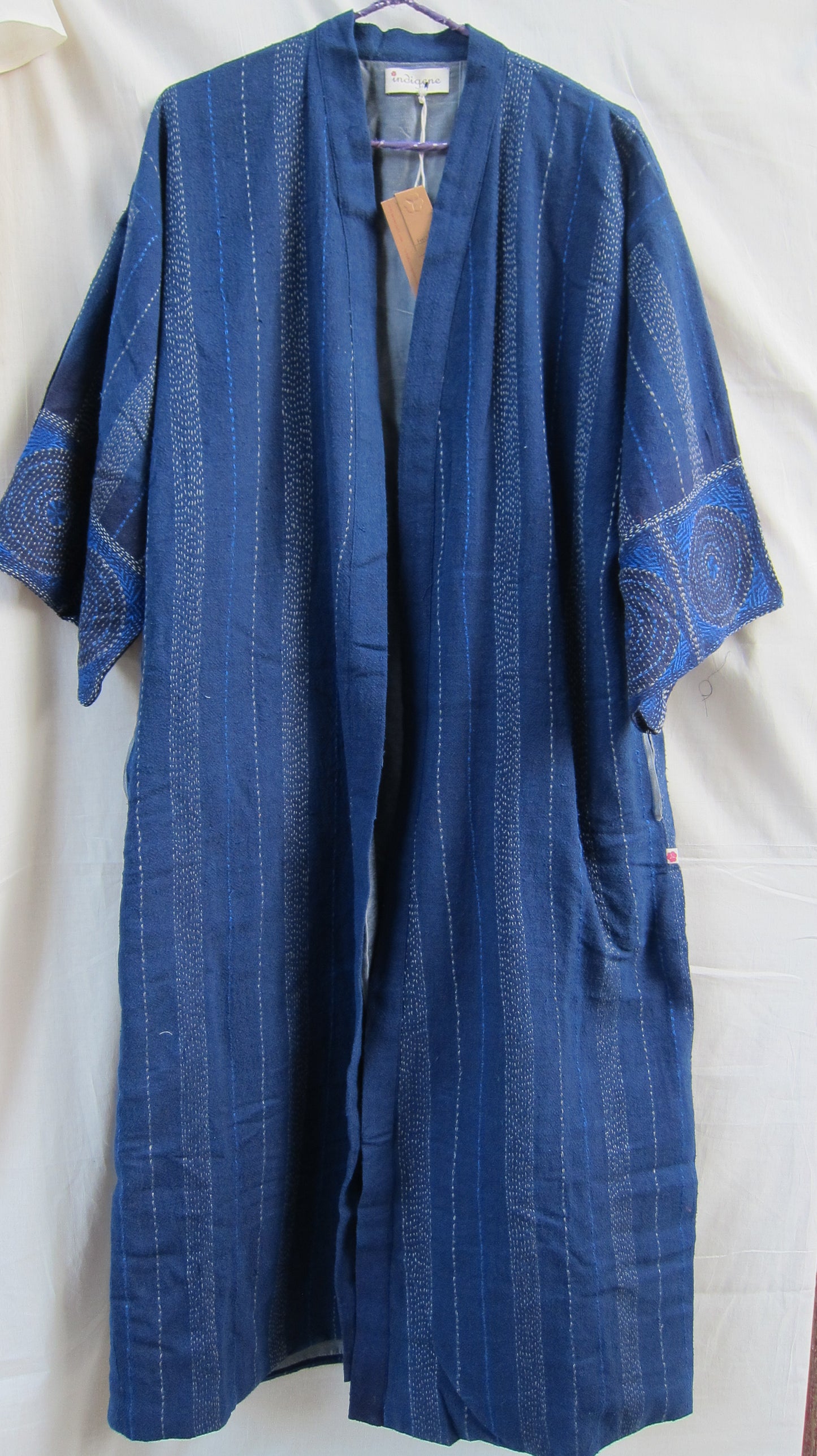 Eri Silk Embroidered Kimono Overlay