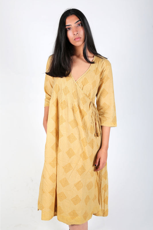 Ochre Printed Angarakha kurta