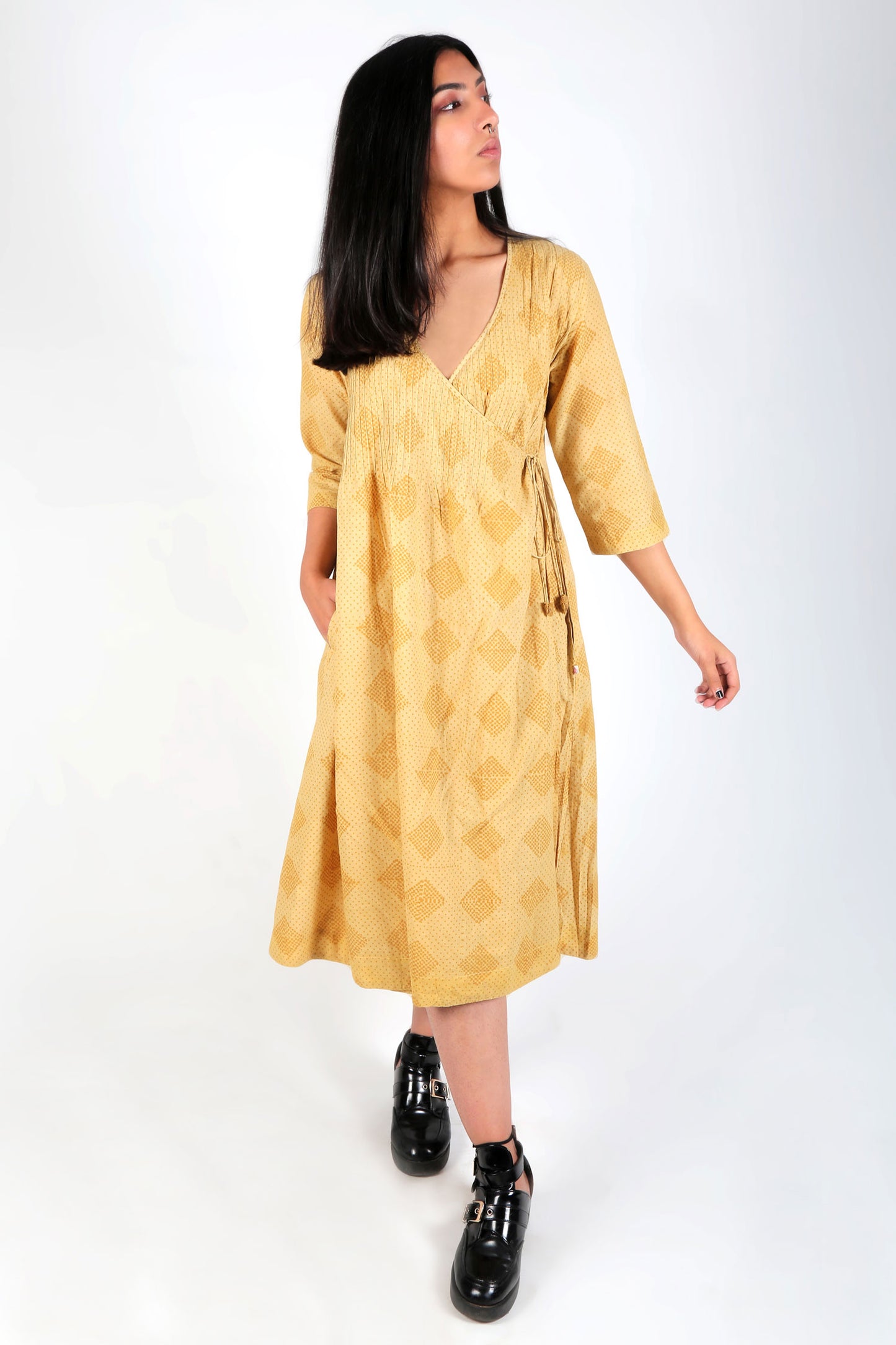 Ochre Printed Angarakha kurta