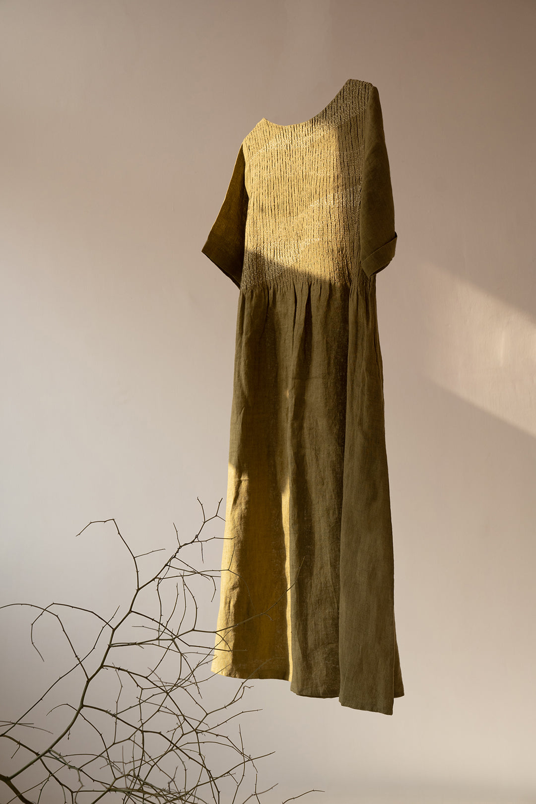 Harriet Linen Pin tuck Dress