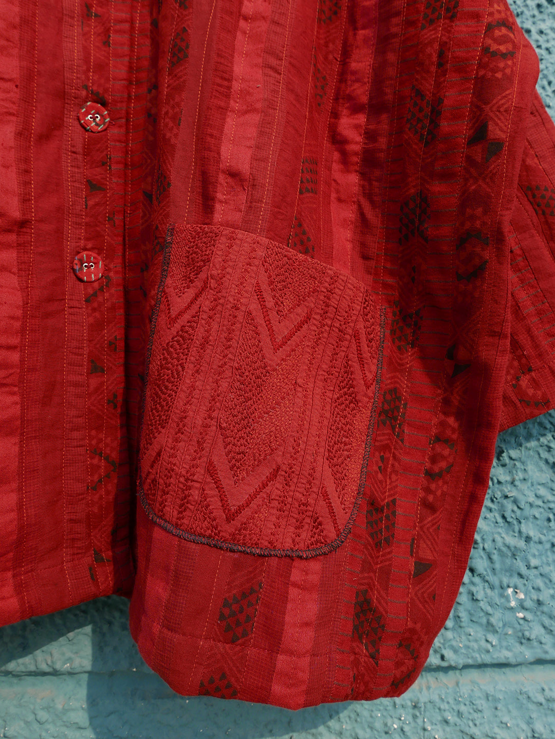 Re-purposed Textile Fisherman Jacket
