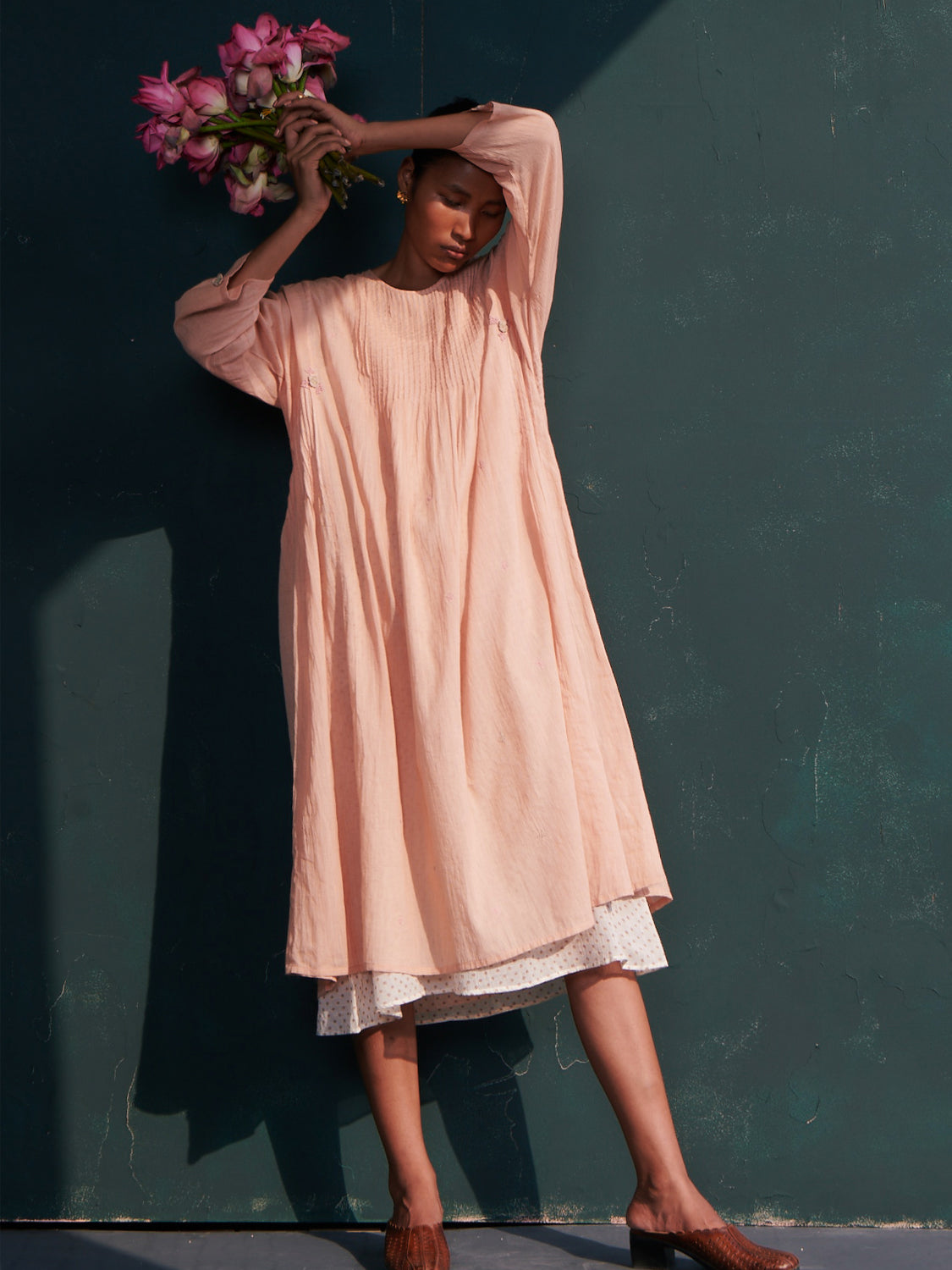 Balsam Dress w/ Shoulder Tie Chemise