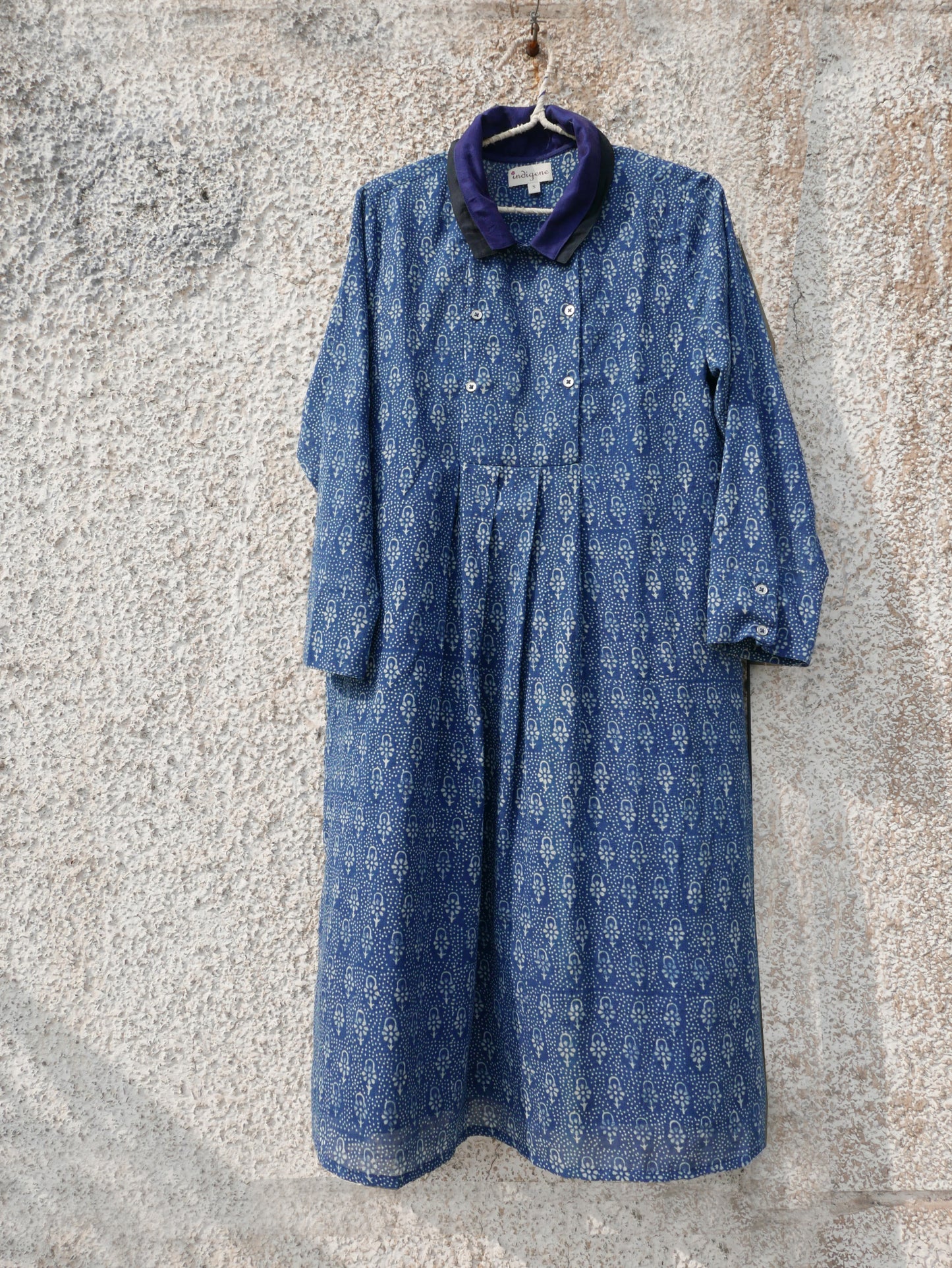 Aja Hand Printed Double Collar Dress