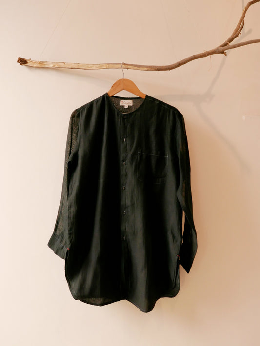 Raven Silk Cotton Over-shirt