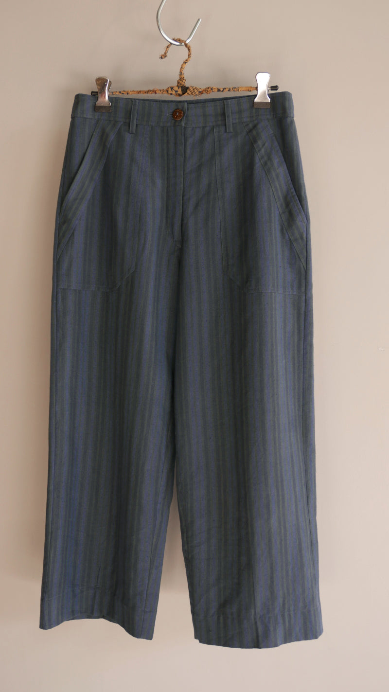 Roux Wide Hemmed Plaid Pants